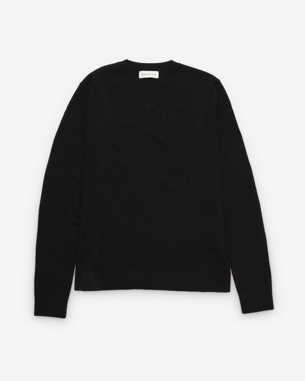 Dries Van Noten - Men's V-Neck Sweater - (Black)