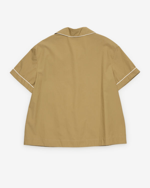 Simone Rocha - Men's Embellished Fitted Piped Shirt - (Khaki/Pearl)
