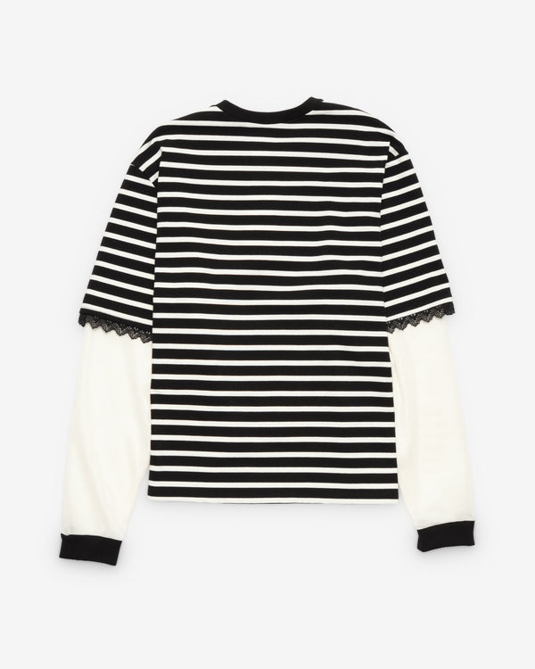 Westfall - Men's Striped Lace Double Shirt - (Black)