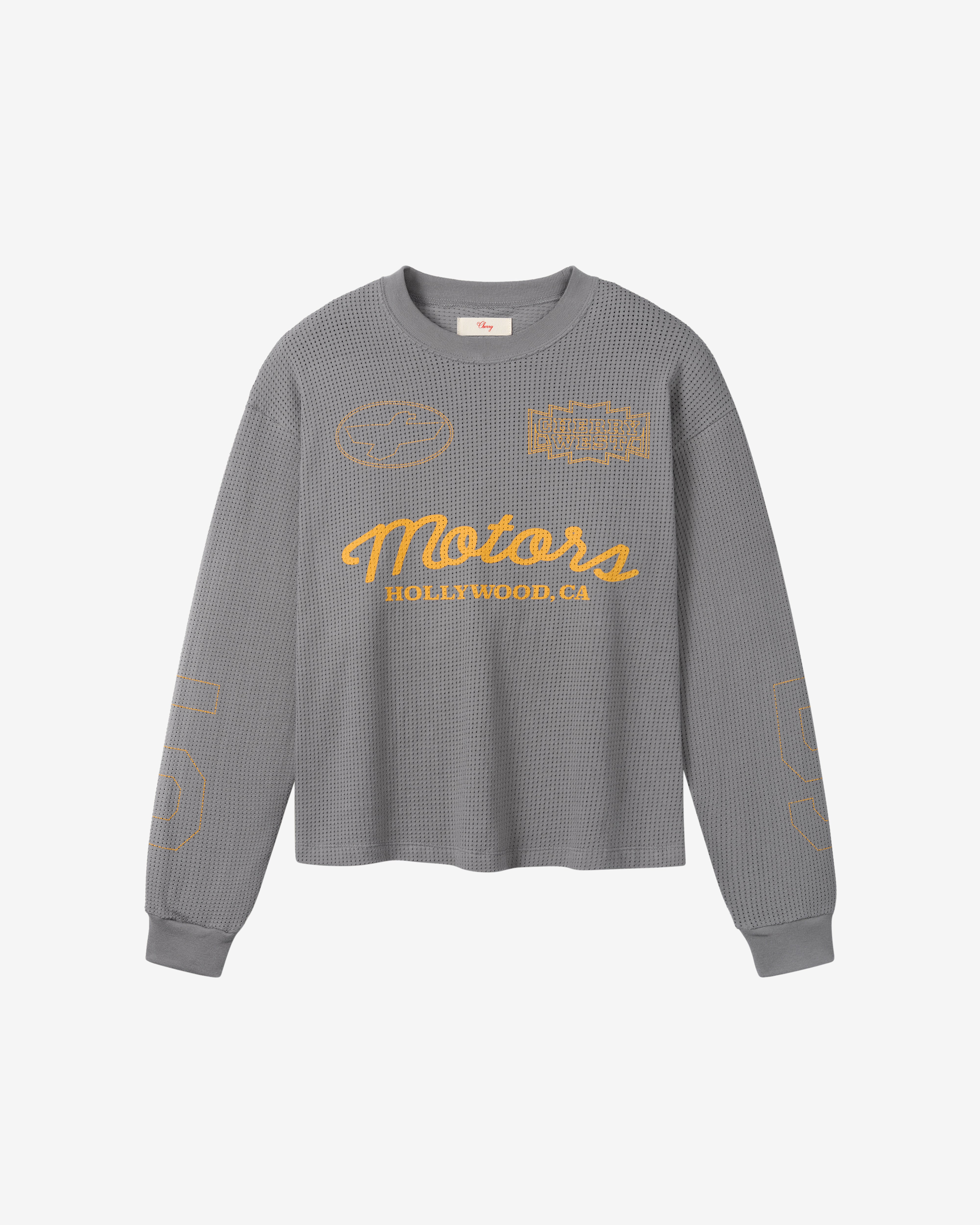 Cherry Los Angeles: Mesh Motors Long Sleeve (Charcoal) | DSMNY E-SHOP