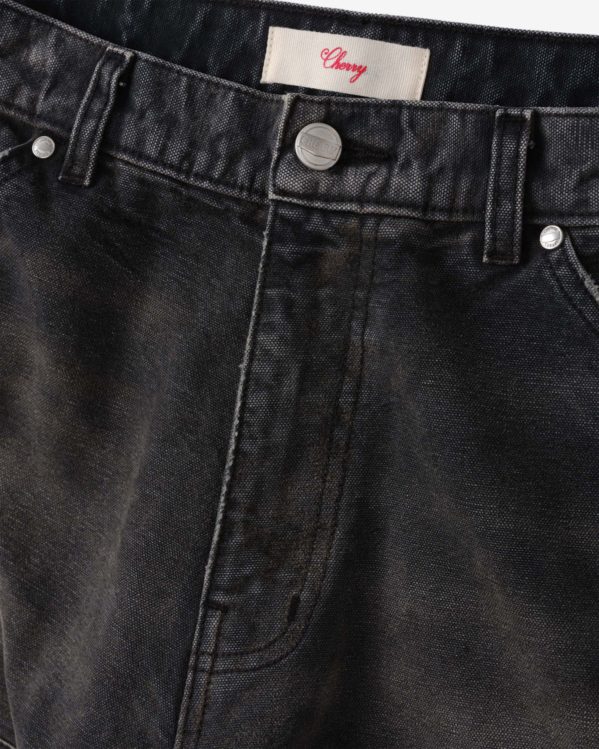 Cherry Los Angeles - Men's Wide Leg Double Knee Pants - (Vintage Black) view 3, Click to Zoom in