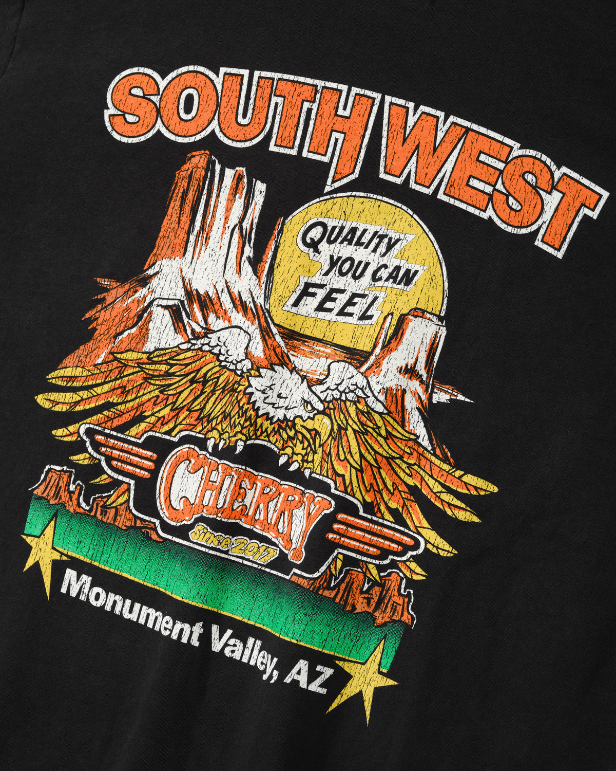Cherry Los Angeles - Men's Southwest Layered Thermal T-Shirt - (Vintage Black) view 4, Click to Zoom in