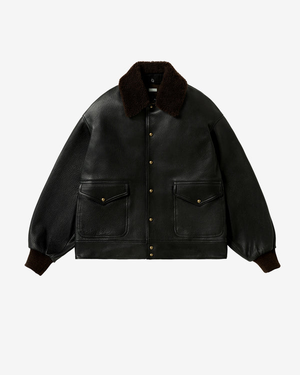 A.Presse - Men's Leather A-1 Flight Jacket - (Black)