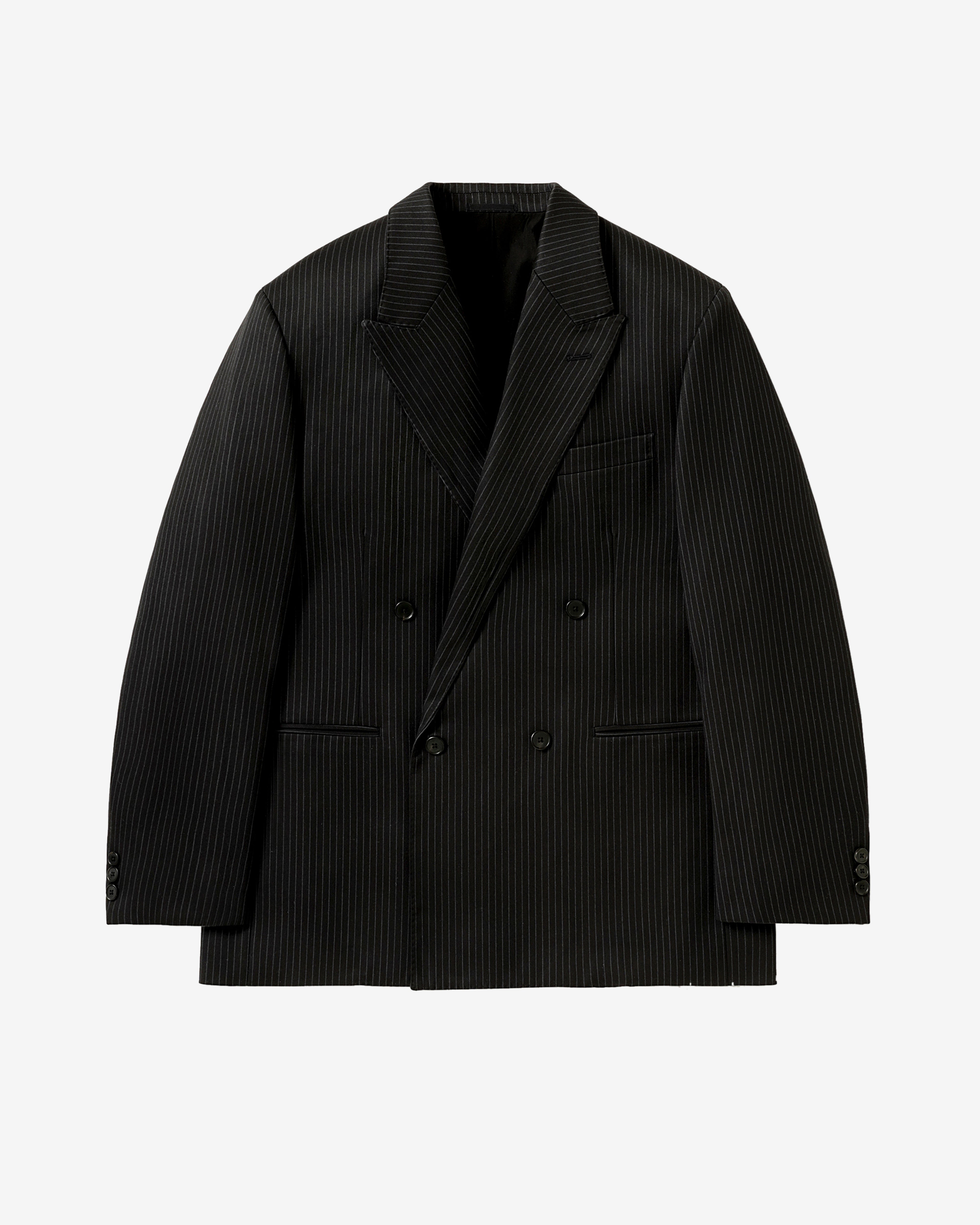 A.Presse: Men's Wool Double Breasted Jacket (Navy) | DSMNY E-SHOP