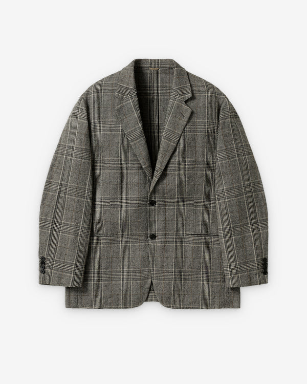 A.Presse - Men's Washed Alpaca Linen Tweed Jacket - (Olive)