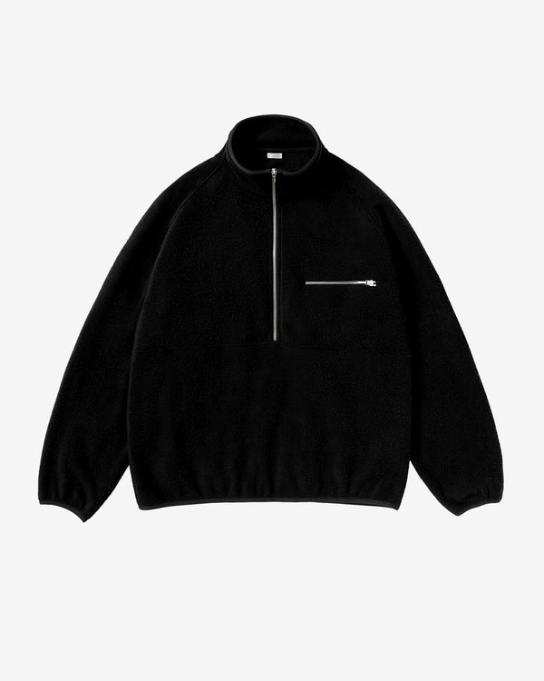 A.Presse - Men's Vintage Silk Fleece Half Zip Jacket - (Black)