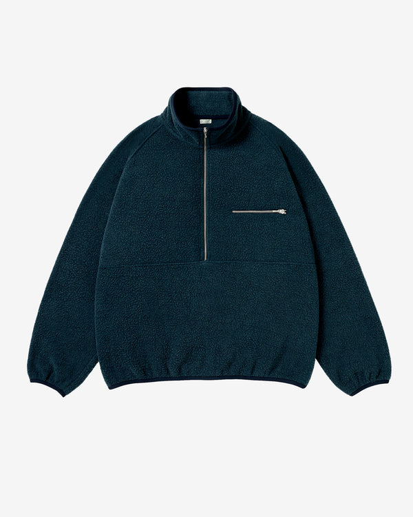 A.Presse - Men's Vintage Silk Fleece Half Zip Jacket - (Blue)