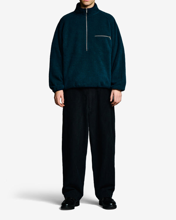 A.Presse - Men's Vintage Silk Fleece Half Zip Jacket - (Blue)
