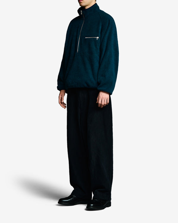 A.Presse - Men's Vintage Silk Fleece Half Zip Jacket - (Blue)