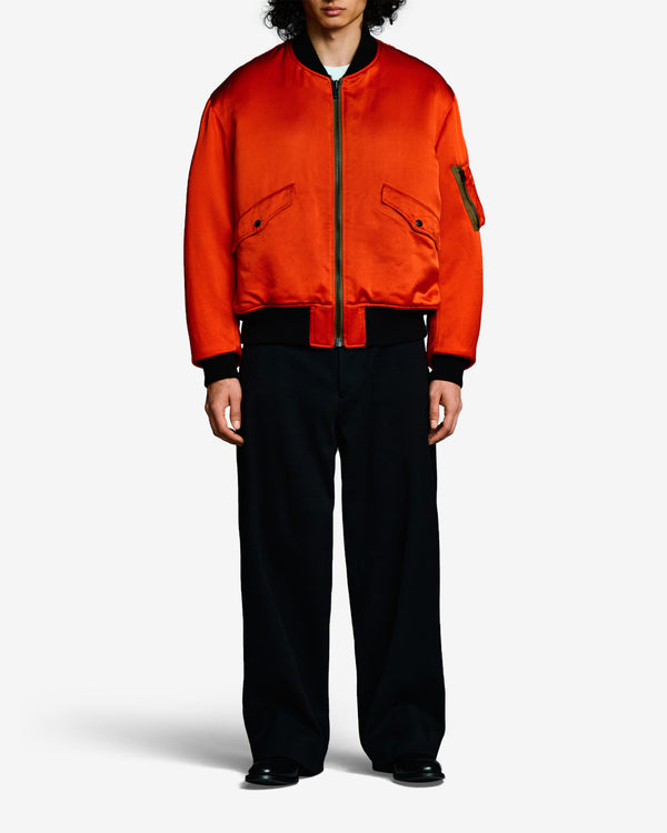 A.Presse - Men's Vintage Silk Sample Reversible Flight Jacket - (Orange)