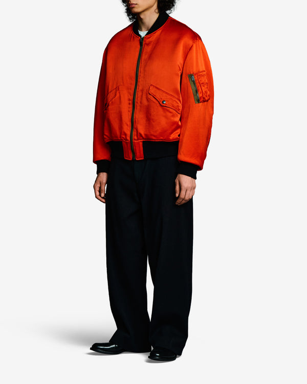 A.Presse - Men's Vintage Silk Sample Reversible Flight Jacket - (Orange)