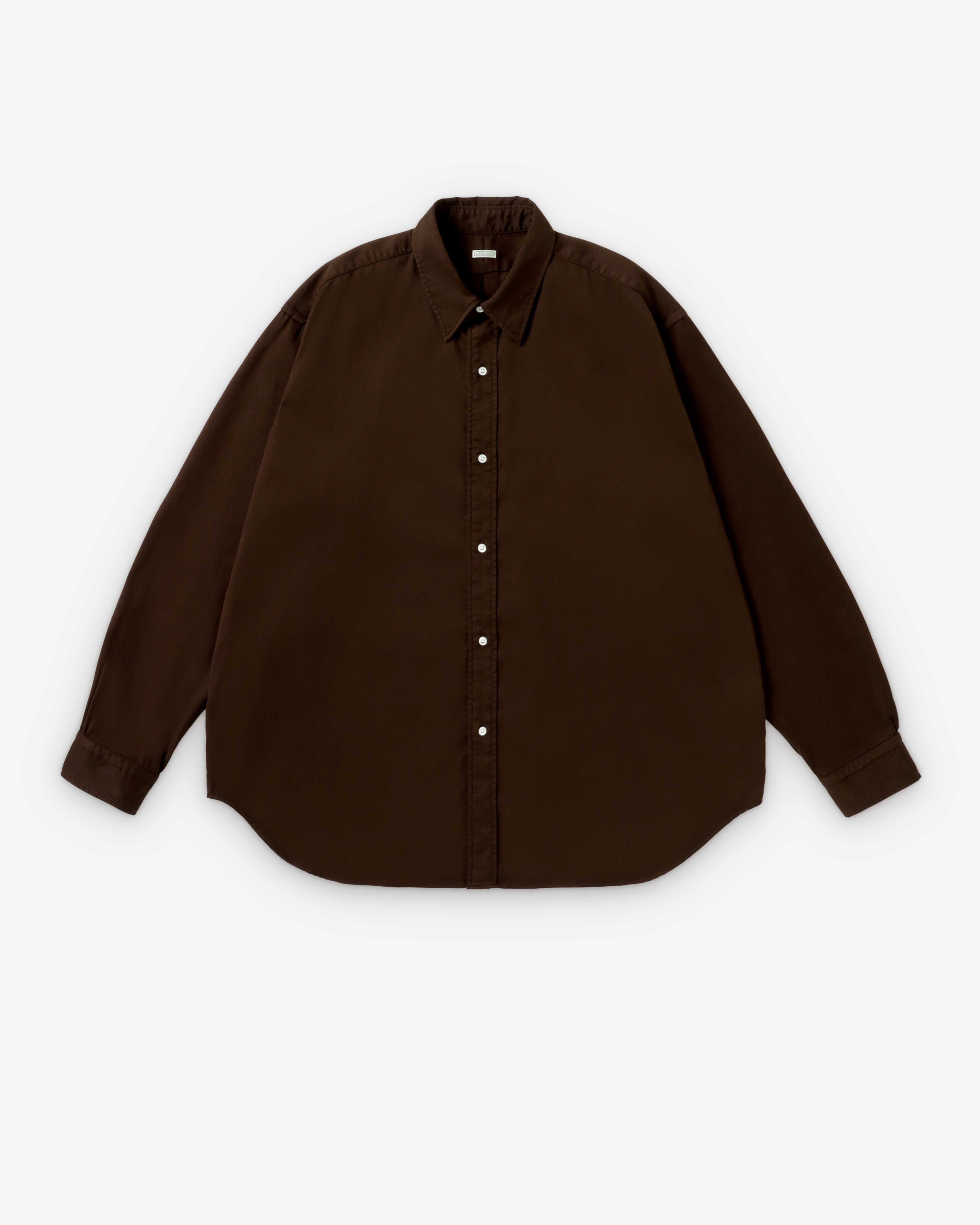 A.Presse: Men's Double Weave Twill Shirt (Dark Brown) | DSMNY E-SHOP