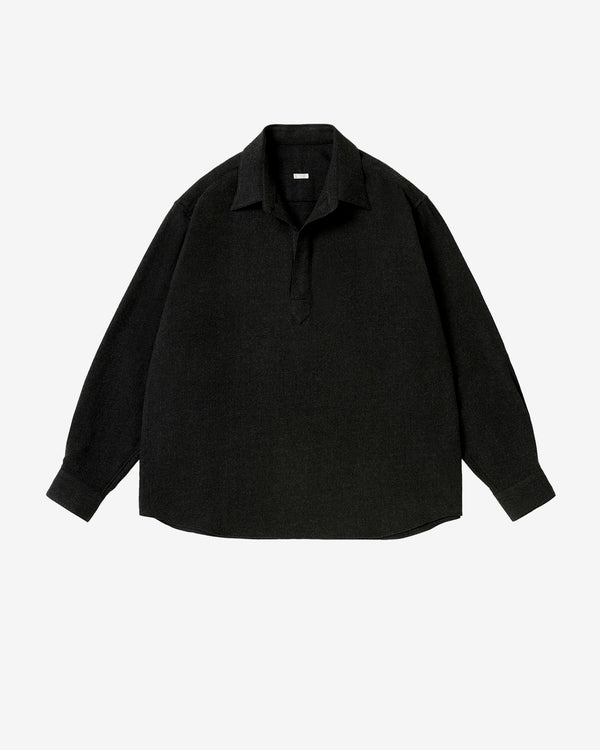 A.Presse - Men's Wool Skipper Shirt - (Charcoal)