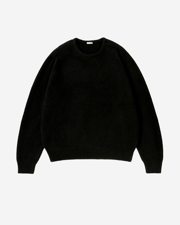 A.Presse - Men's Brushed Cashmere Middle Gauge Crewneck - (Black)