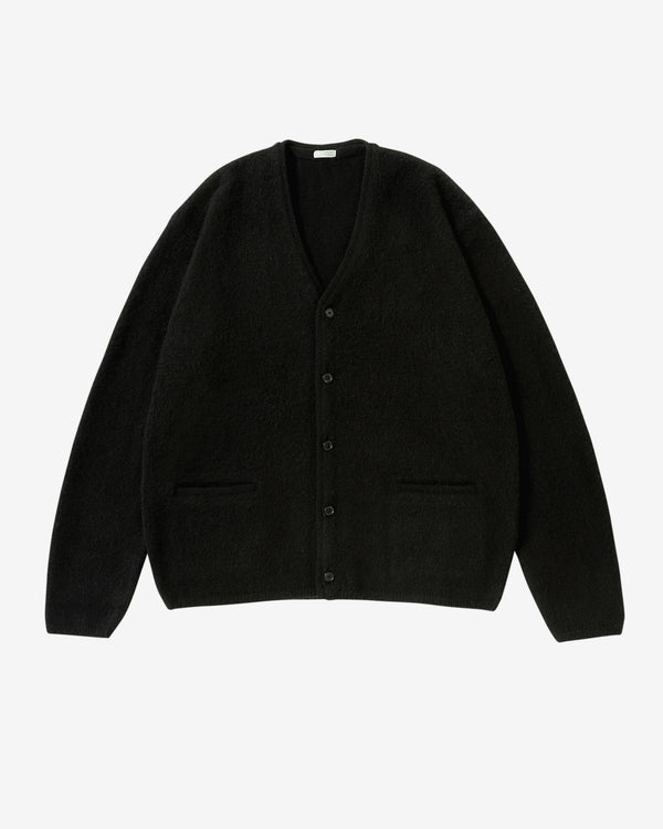 A.Presse - Men's Brushed Cashmere Middle Gauge Cardigan - (Black)
