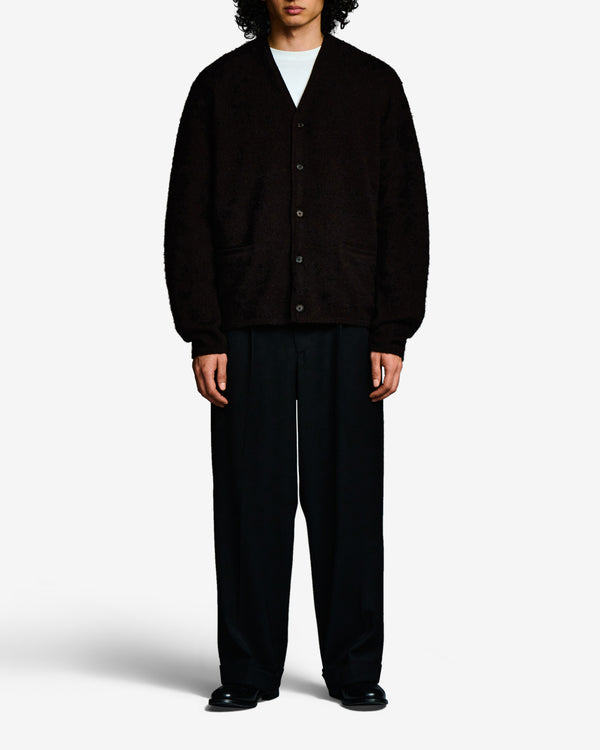 A.Presse - Men's Brushed Cashmere Middle Gauge Cardigan - (Black)