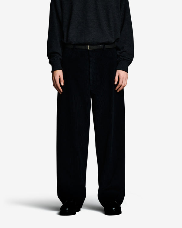 A.Presse - Men's Wool Corduroy Wide Trousers - (Black)