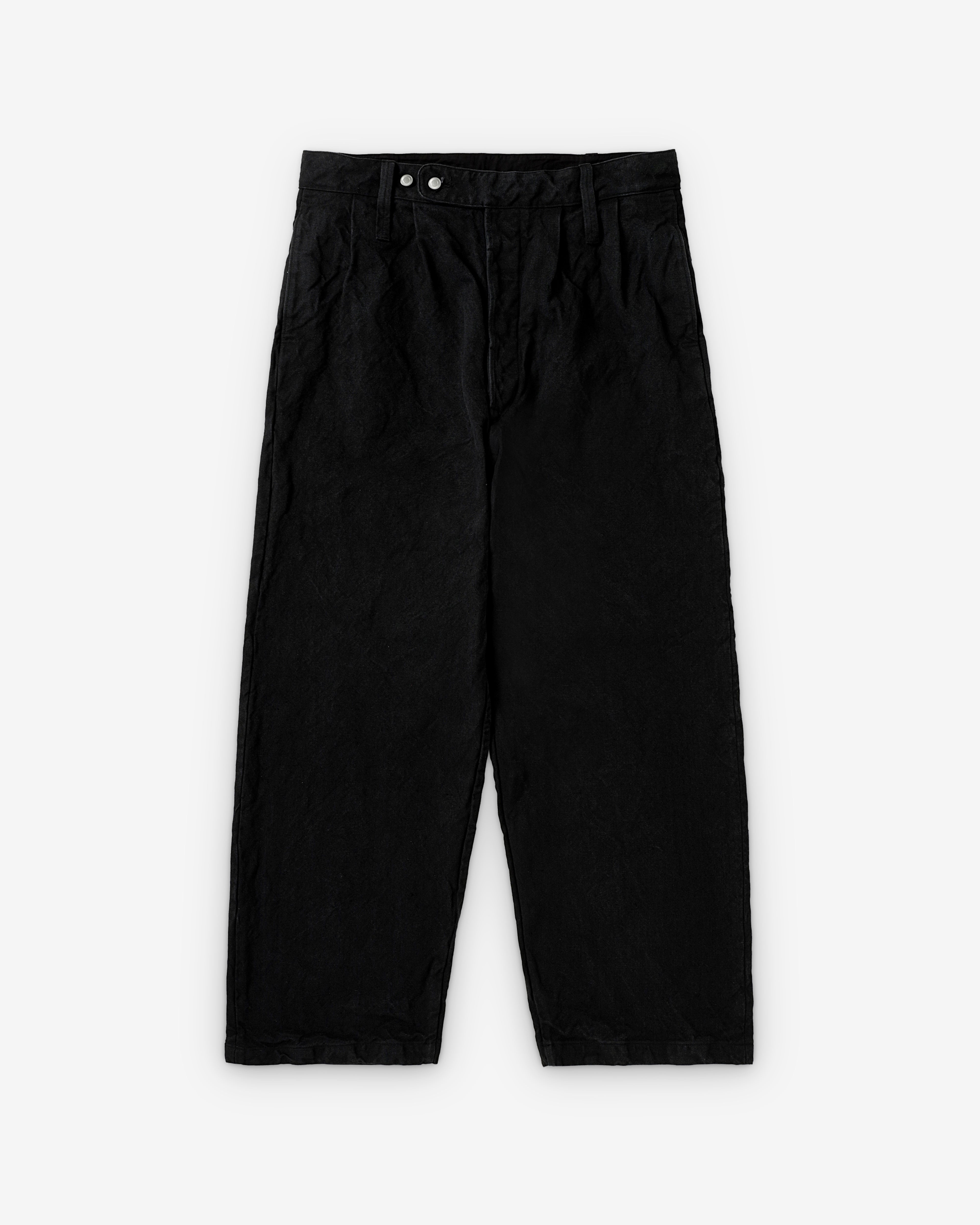 A.Presse: Men's Vintage Silk Hemp WW2 Trousers- (Black) | DSMNY E-SHOP