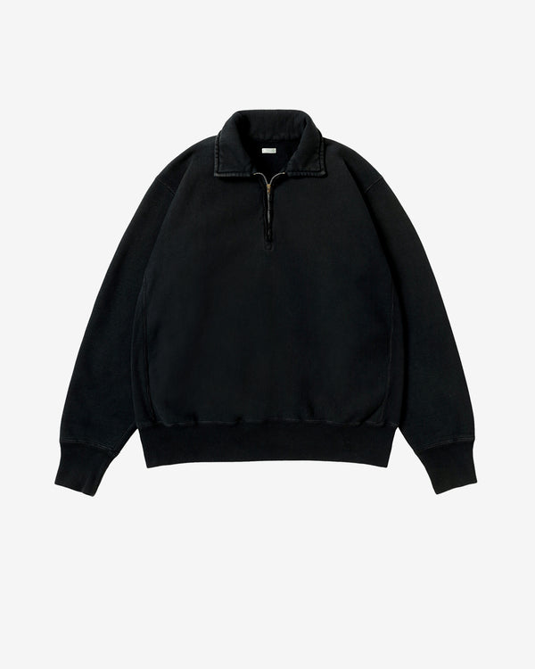 A.Presse - Men's Vintage Half Zip Sweatshirt - (Black)