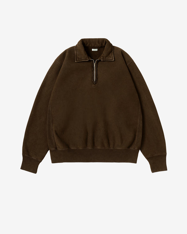 A.Presse - Men's Vintage Half Zip Sweatshirt - (Brown)