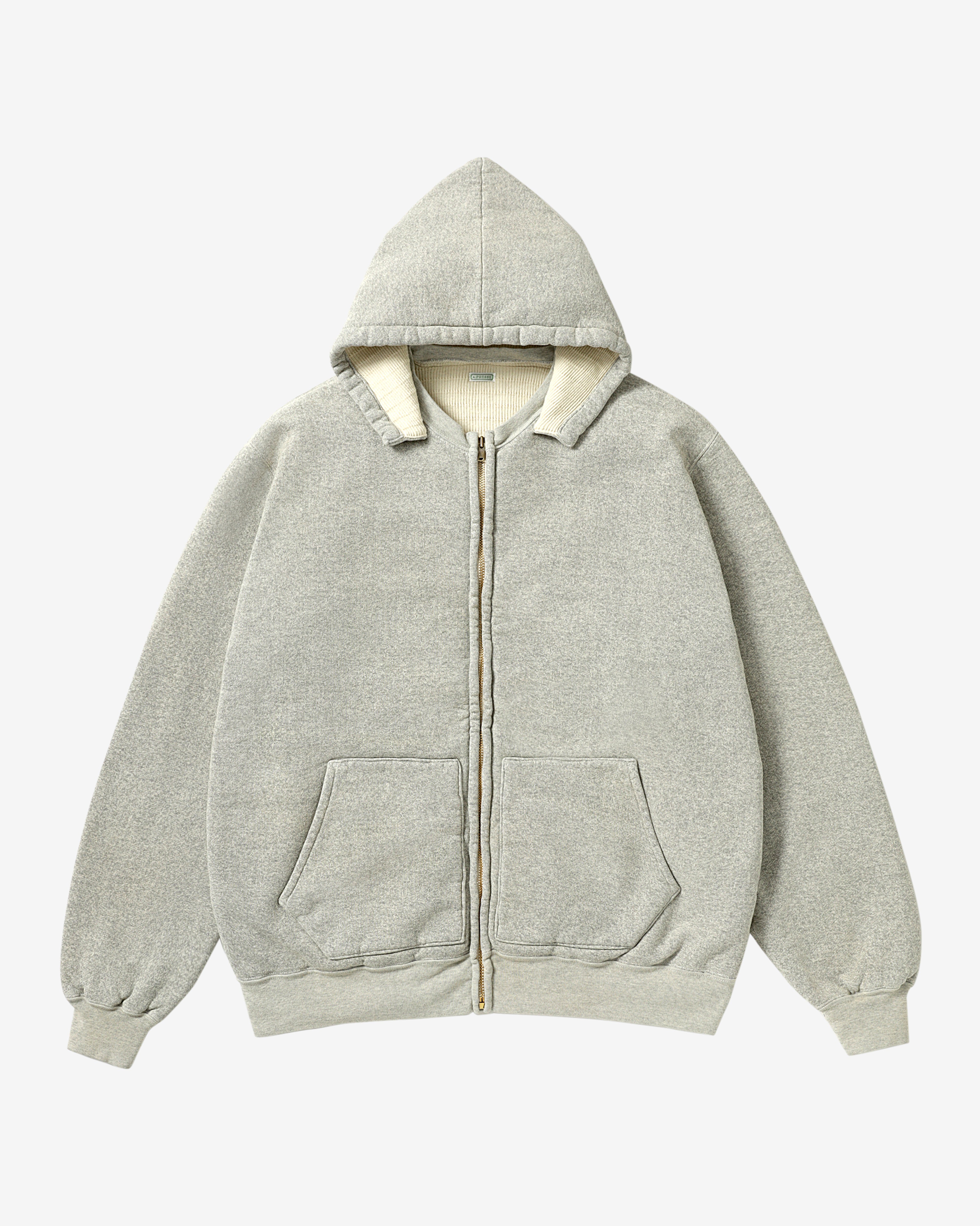 トップス A.PRESSE Vintage Attached Hood Parka A.Presse: Men's Vintage Attached Hood Zip Parka (Grey) | DSMNY E-SHOP