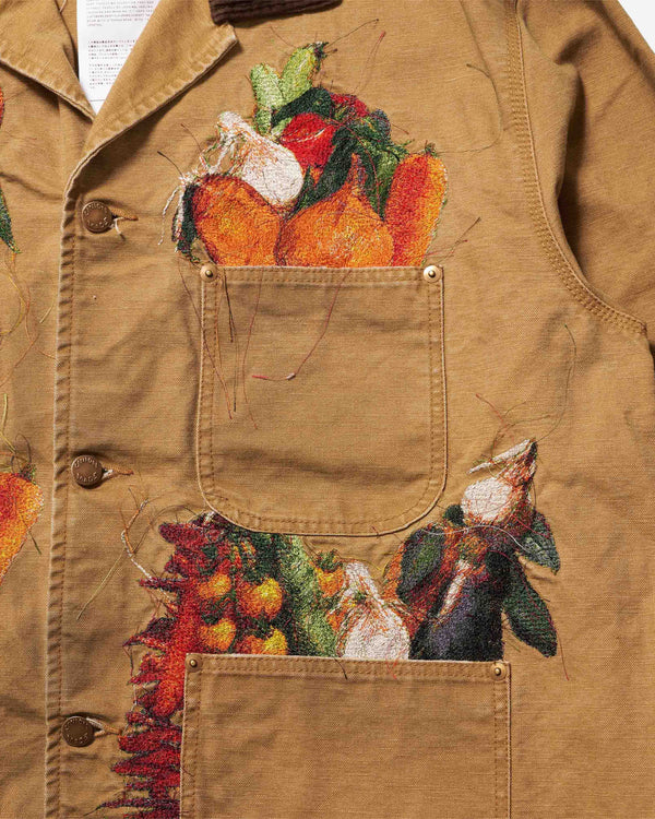 Doublet - Men's Vegetable Embroidery Work Jacket - (Beige)
