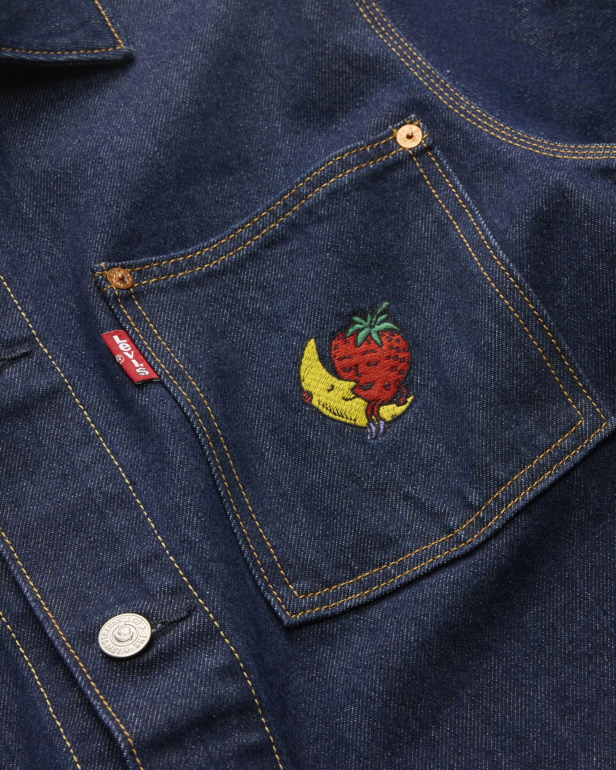 Levi's - Men's Sky High Farm Goods Chore Coat - (Mid Indigo) view 3, Click to Zoom in