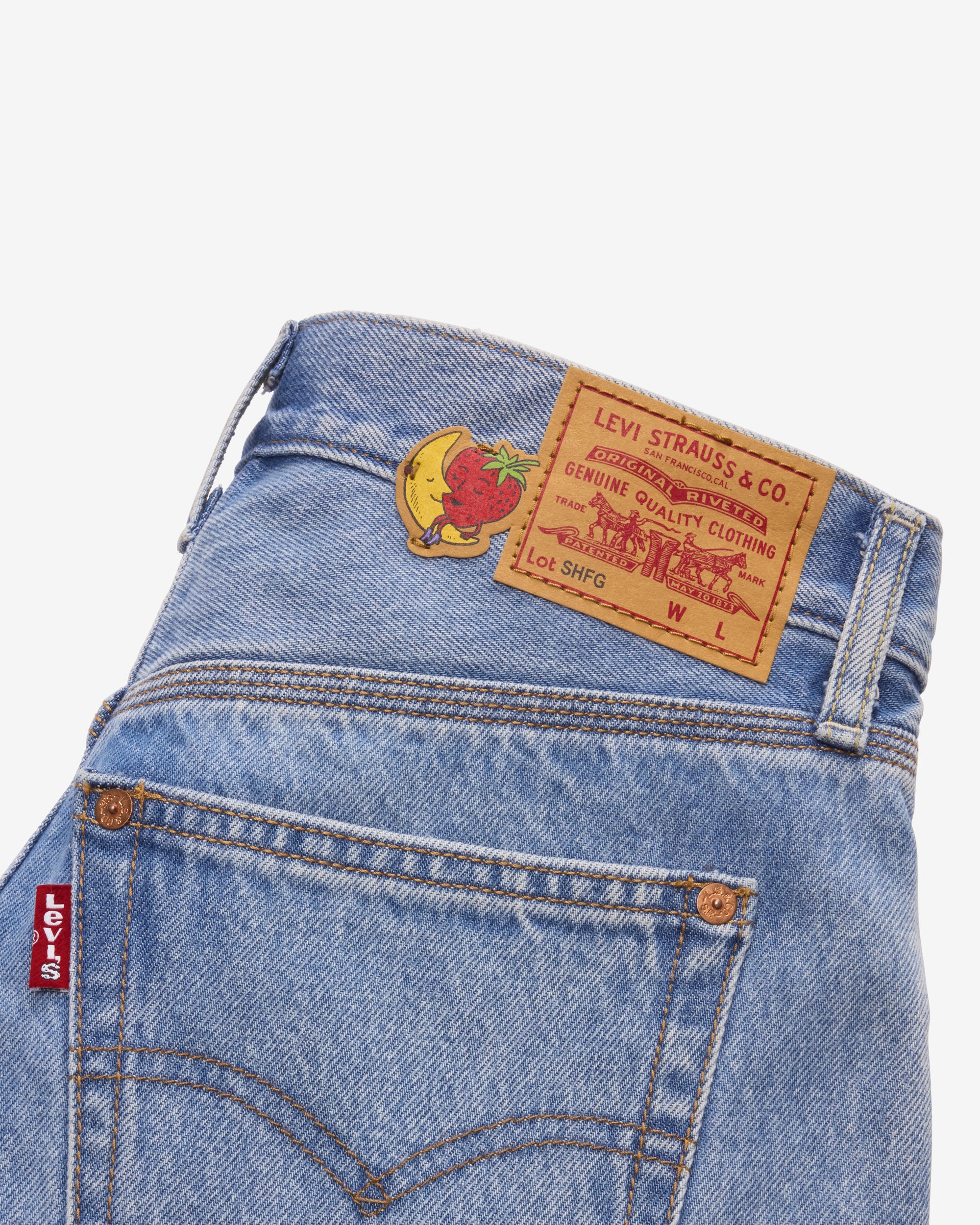 Levi's - Men's Sky High Farm Goods Straight Jeans - (Mid Indigo) view 4, Click to Zoom in
