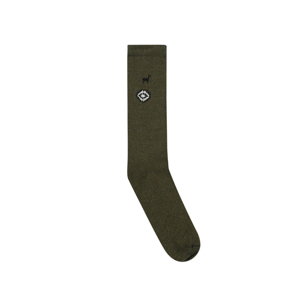 Adish - Men's Up-Cycled Alpaca Dress Socks - (Olive Green)