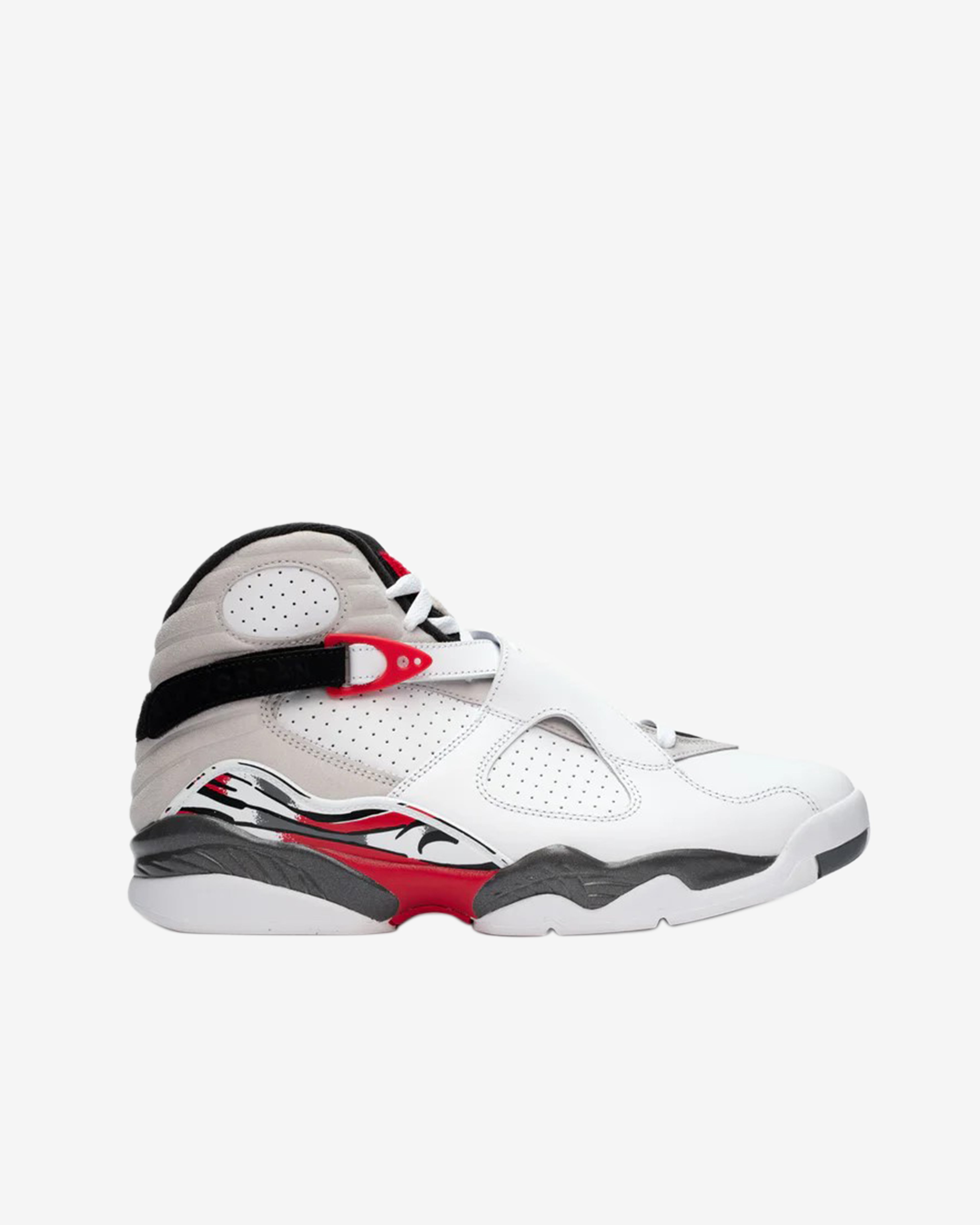 Nike: Men's Air Jordan 8 Retro Sneakers (White/Black/Red) | DSMNY