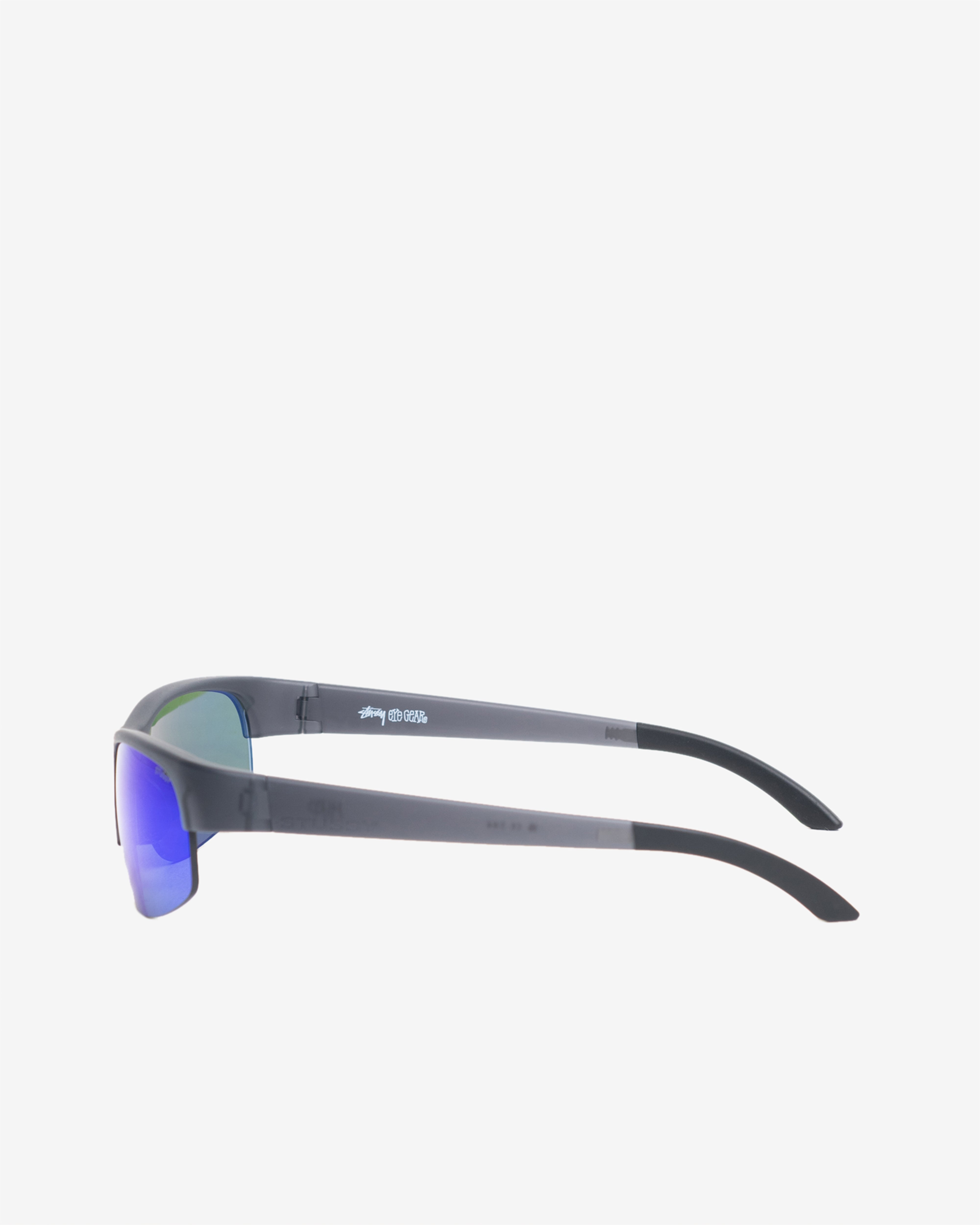 Stüssy: Men's Hiro Sunglasses (Frost Black/Blue Mirror) | DSMNY E-SHOP