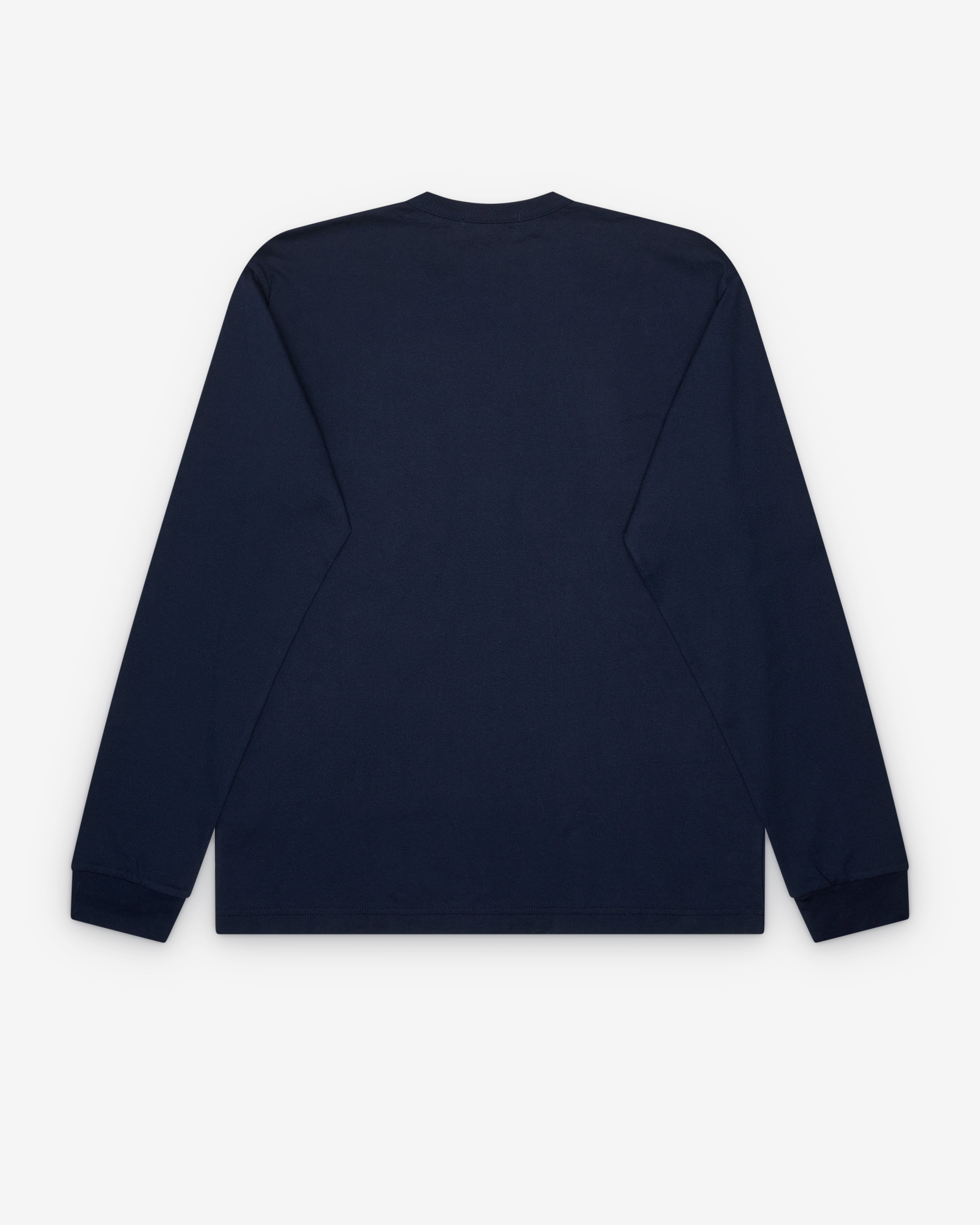 CDG Homme: Men's Long Sleeve Logo Tee (Navy) | DSMNY E-SHOP
