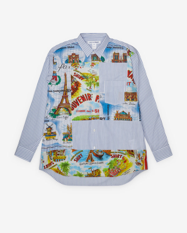 CDG Shirt - Men's Patchwork Landmark Shirt - (Multi)