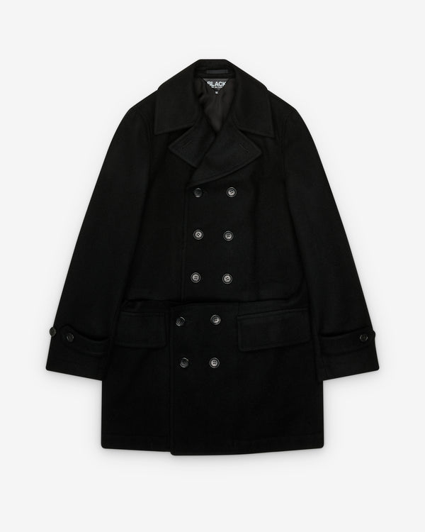 Black Comme des Garçons - Wool Double Breasted Split Coat - (Black)
