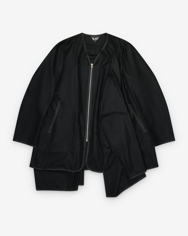 Black Comme des Garçons - Waterfall Hem Coat - (Black)