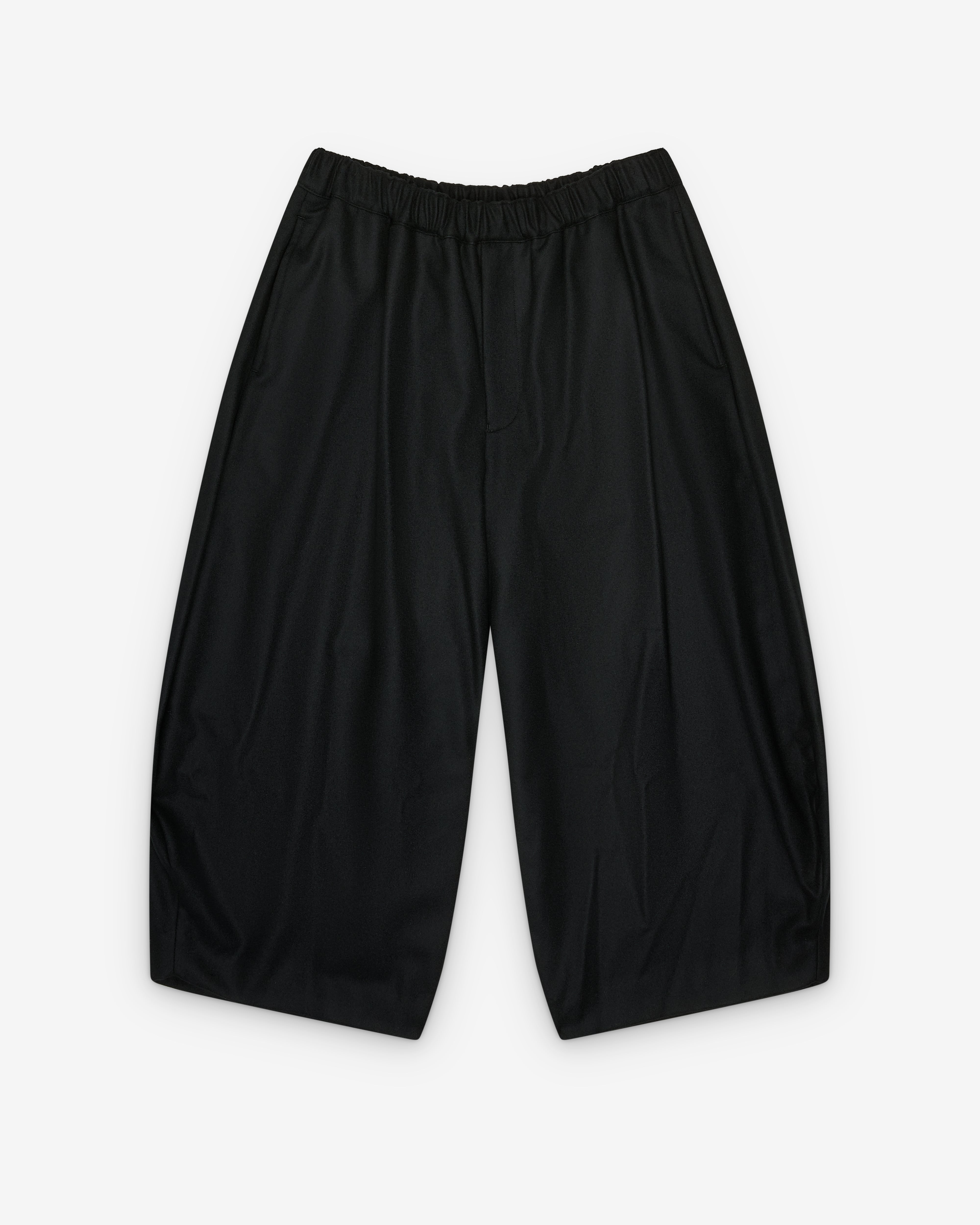 Black Comme des Garçons: Wide Leg Cropped Trousers (Black) | DSMNY