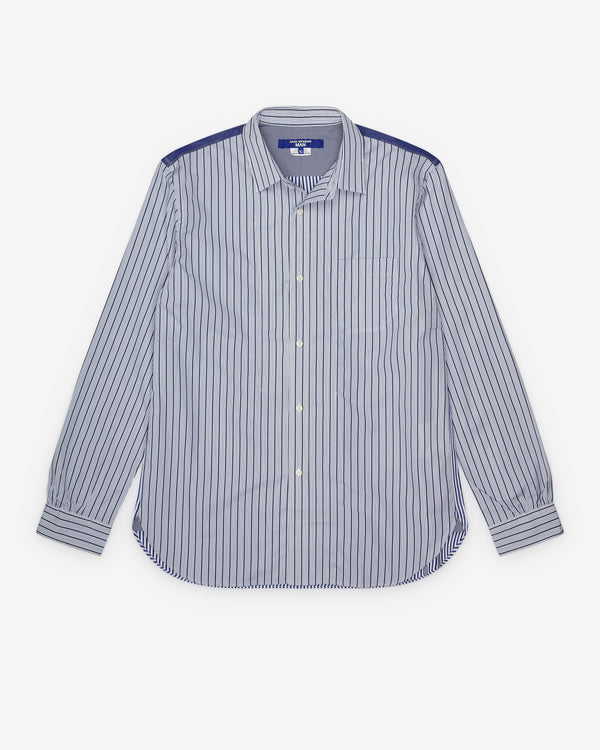 Junya Watanabe Man - Men's Striped Shirt - (White/Navy/Blue)