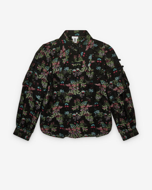 Noir Kei Ninomiya - Women's Tie-Neck Blouse - (Black Multi)