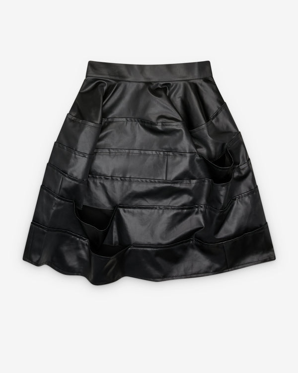 Tao - Women's Vinyl Tiered Skirt - (Black)