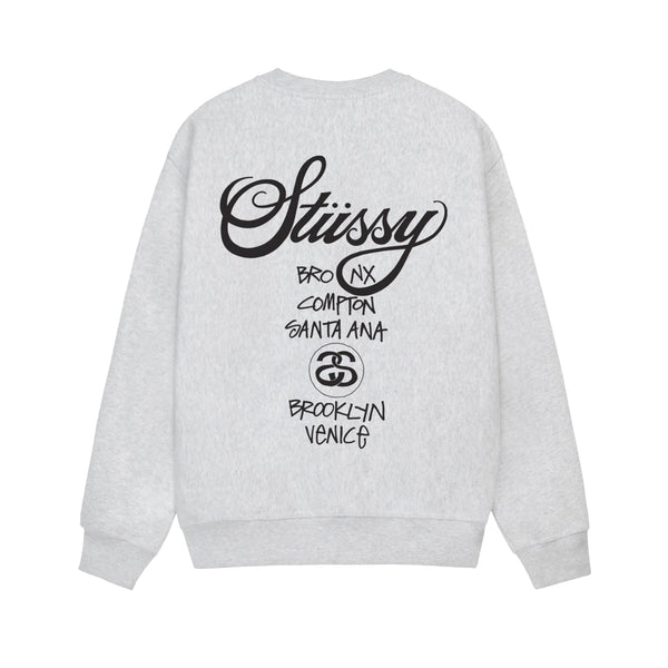 Stüssy - Men's World Tour Crew - (Ash Heather)