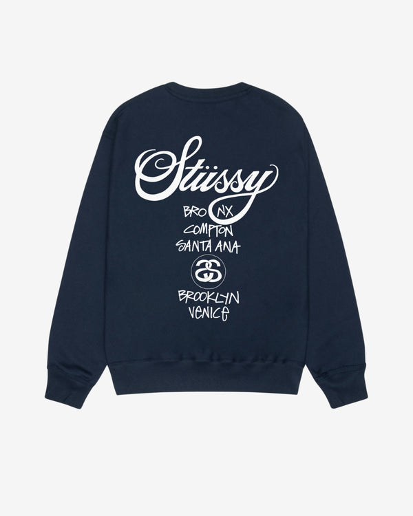 Stüssy - Men's World Tour Crew - (Navy)