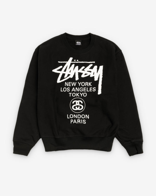 Stüssy - Men's World Tour Crewneck - (Black)