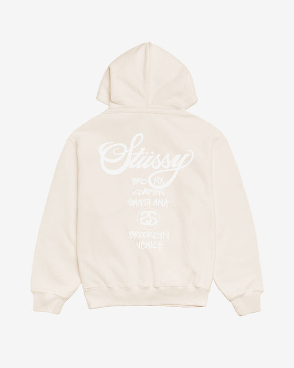 Stüssy - Men's World Tour Hoodie - (Natural)