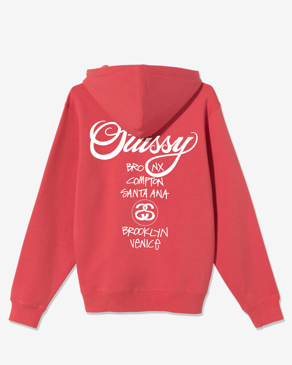 Stüssy - Men's DSM World Tour Zip Hood - (Red)
