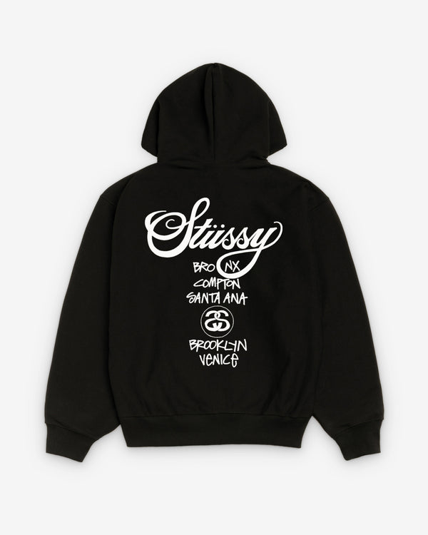 Stüssy - World Tour Zip Hood - (Black)