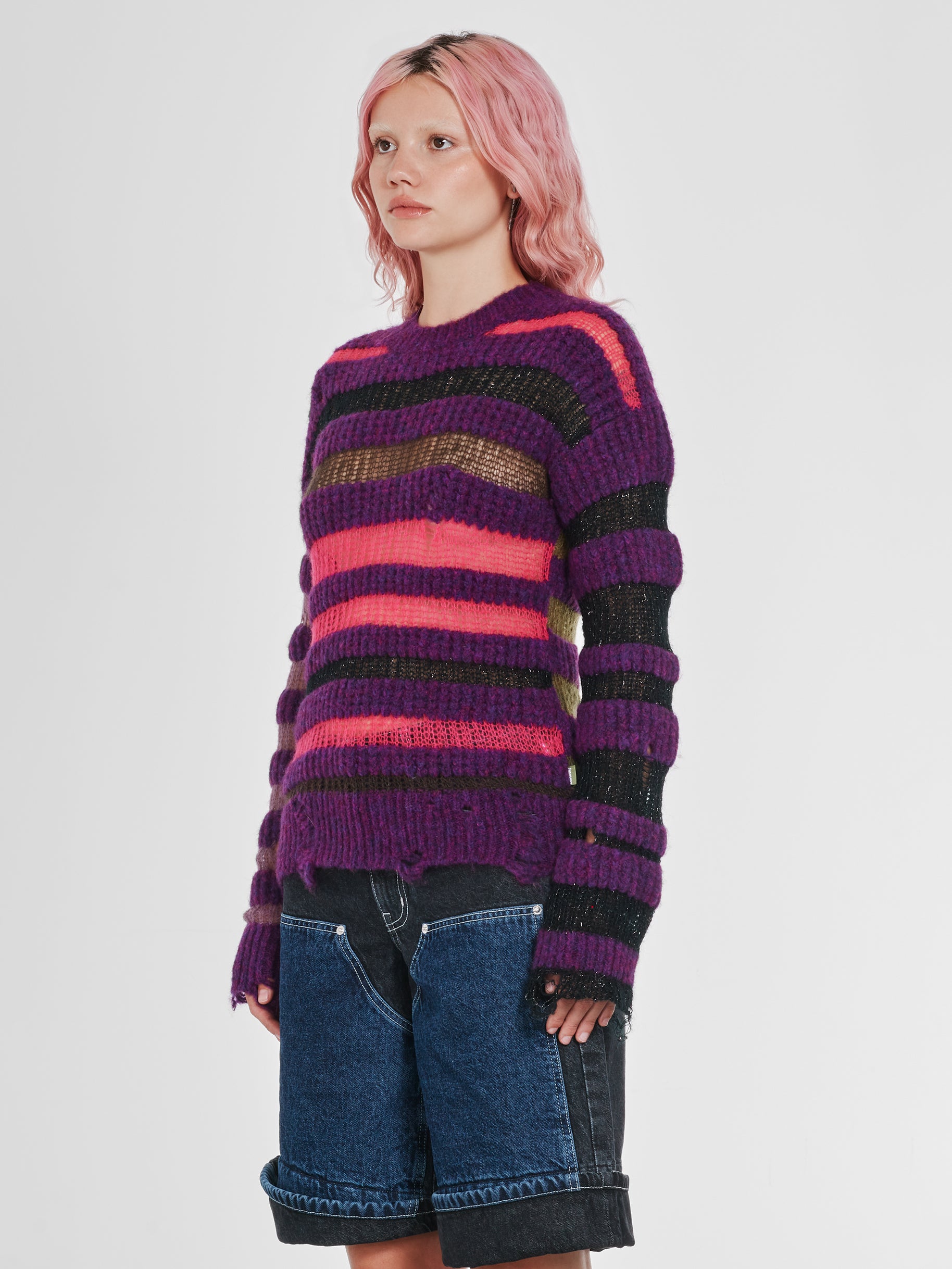 Heaven By Marc Jacobs - Women’s Bumpy Stripe Sweater - (Purple)