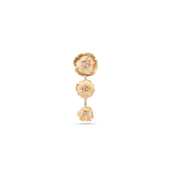 Vever - Ginkgo 3 Flowers Earring - (Yellow Gold)