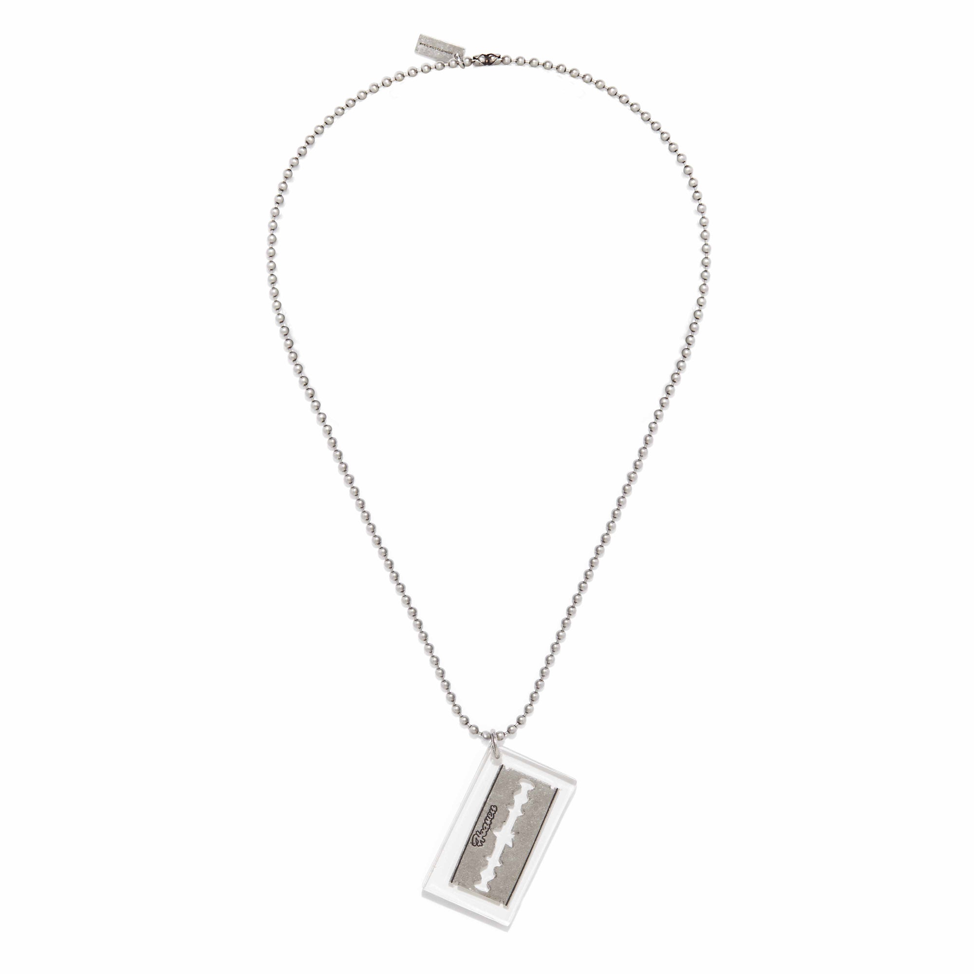 Heaven by Marc Jacobs: Women’s Razor Blade Necklace (Aged Silver