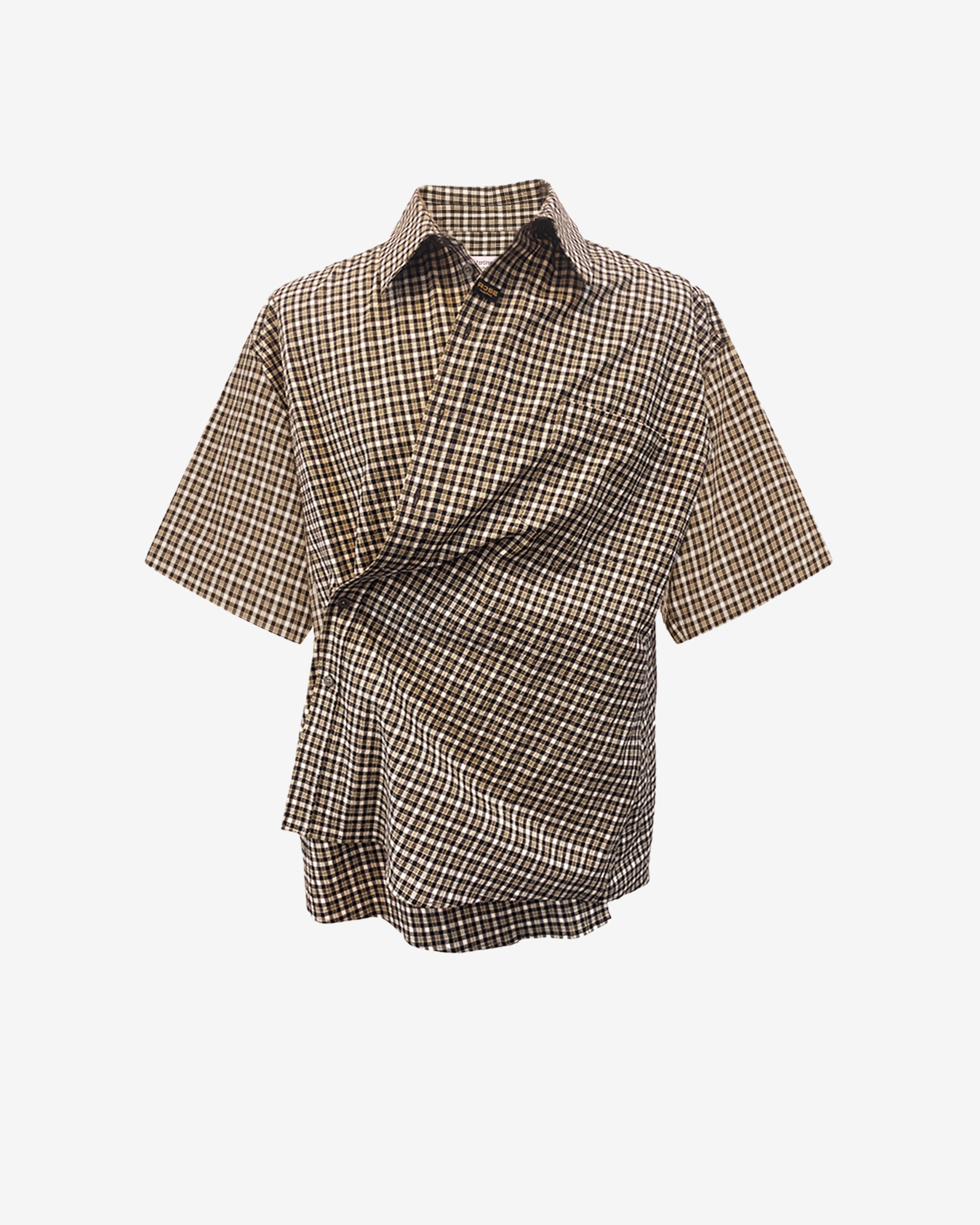 Martine Rose: Men's Short Sleeve Boxy Wrap Shirt (Black) | DSMNY E