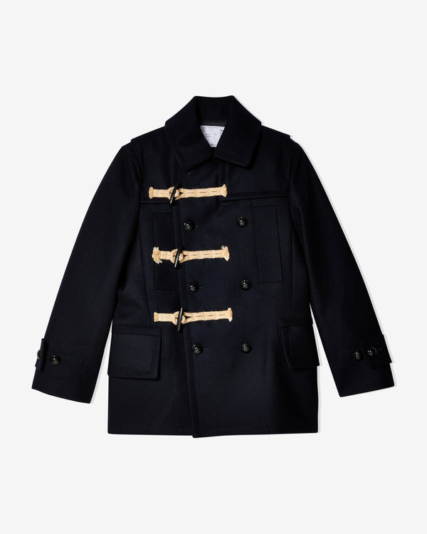 Sacai - Men's Melton Wool Duffle Coat - (Dark Navy)